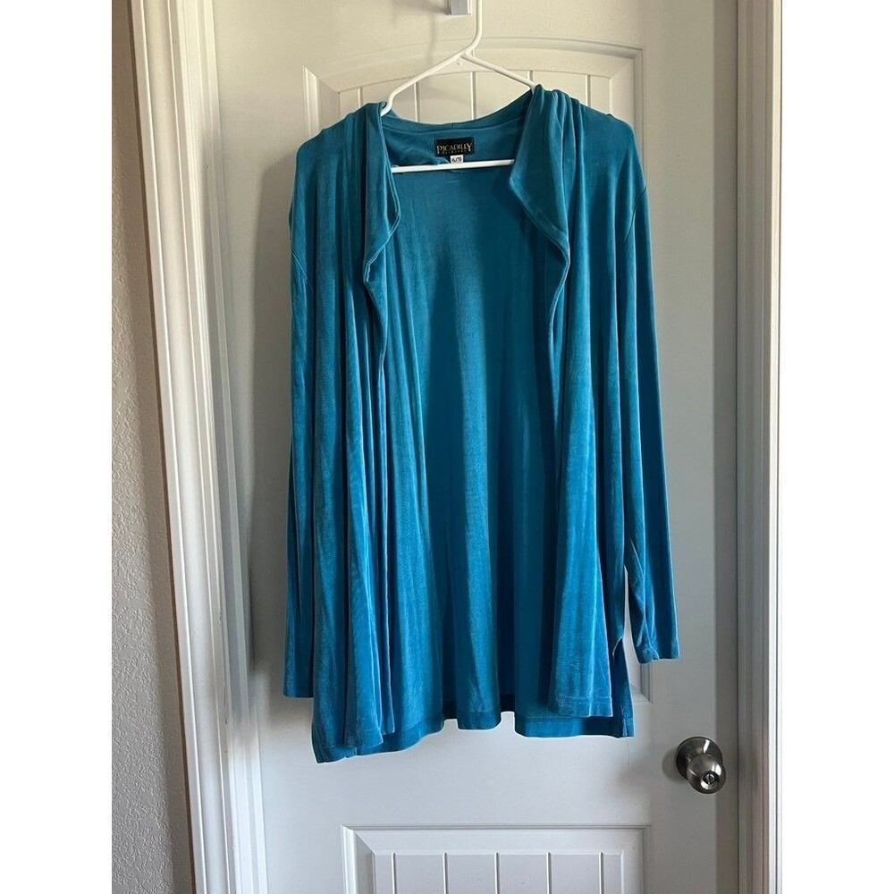 Picadilly Fashions Blue Open Front Cardigan - Size XL